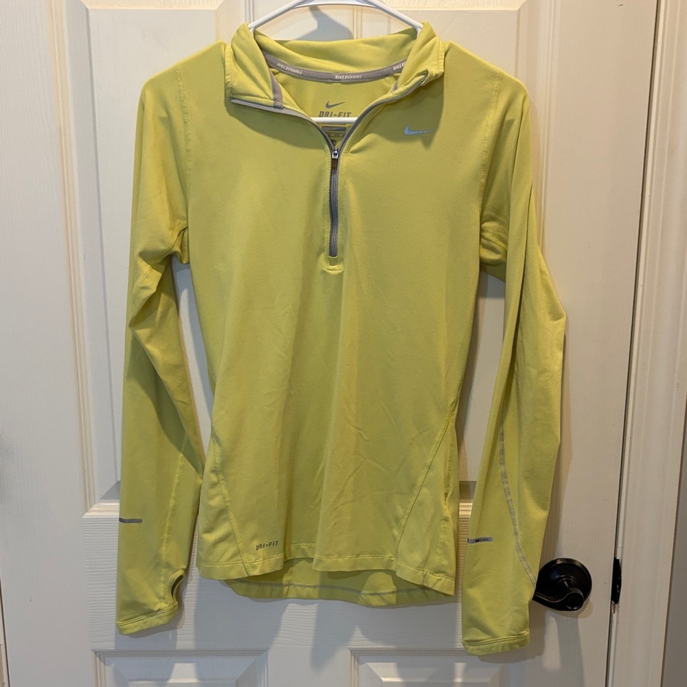 Nike yellow Long Sleeve Dri-FIT Pullover